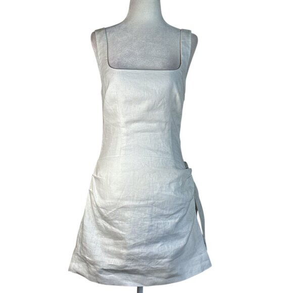 SIR. Jessamine Tie Mini Dress in Ivory 1/S New Womens Linen Tie - Picture 4 of 16